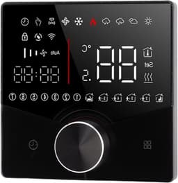 Slimme Thermostaatknop - Temperatuurregelaar Vloerverwarming - Comfort Verhogend - Nauwkeurigheid ±1°C - 88x12.4mm - Zwart — thumbnail 1