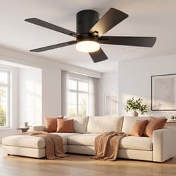 2-in-1 Plafondventilator, LED-Plafondventilator, 3 Instelbare Kleuren, 6 Snelheden, 5 Bladen, Timerfunctie, Geschikt voor Zowel Winter als Zomer, Ideaal voor Meer Comfort (Zwart, 107 cm) — thumbnail 2