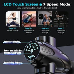 Massage Gun – 10 Opzetstukken – 7 Snelheden – Stille Borstelloze Motor – Oplaadbaar – Percussie Massageapparaat voor Rug, Nek en Spieren — thumbnail 3