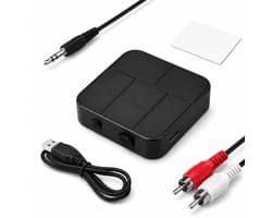 Bluetooth Transmitter Receiver 2-in-1 - Draadloze Audio Zender en Ontvanger - 3.5MM AUX / RCA - BT 5.0 - Zwart