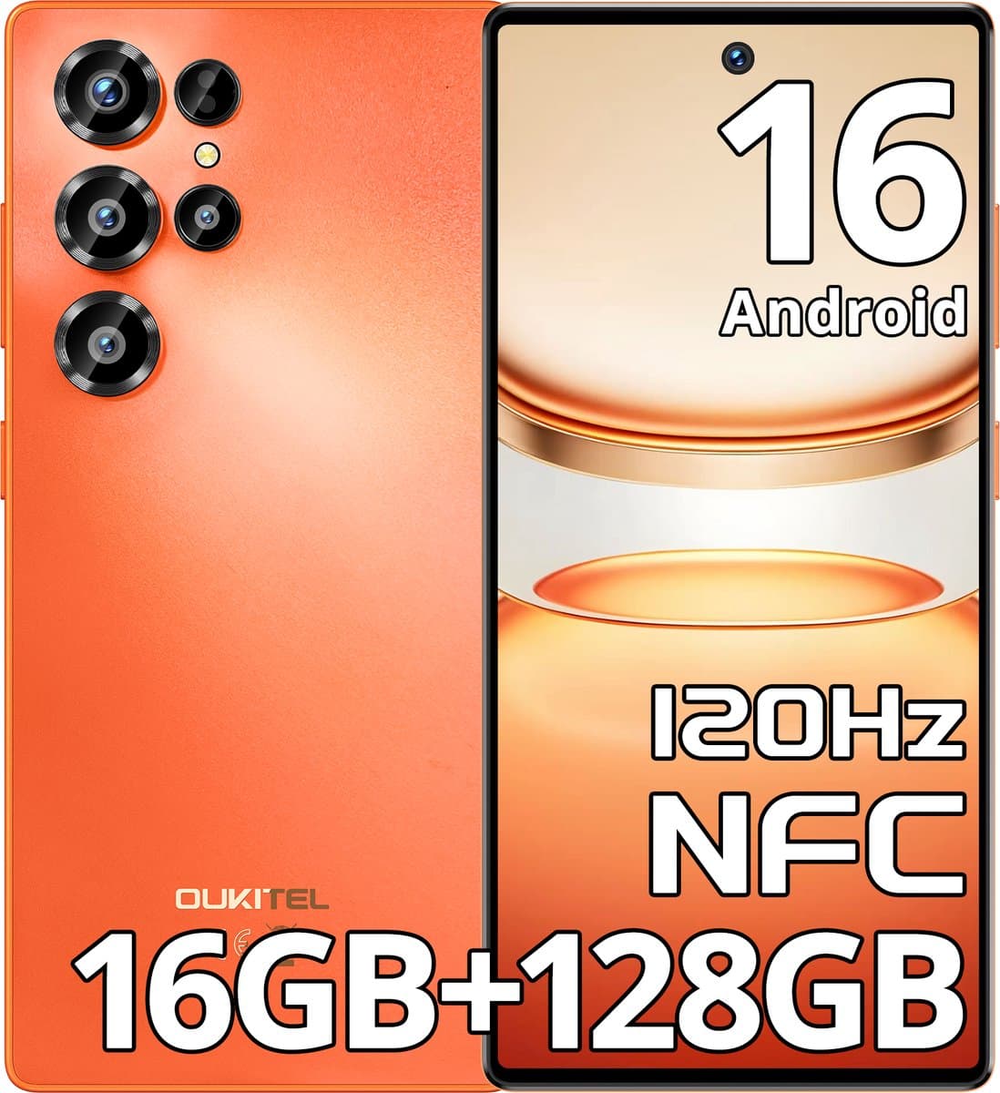 OUKITEL C66 Smartphone 4G-16 RAM-128ROM-6.73 inch HD 120HZ-5000 mAh-64MP camera-Android16 — afbeelding 1