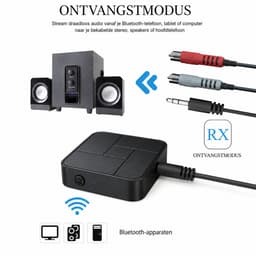 Bluetooth Transmitter Receiver 2-in-1 - Draadloze Audio Zender en Ontvanger - 3.5MM AUX / RCA - BT 5.0 - Zwart — thumbnail 4