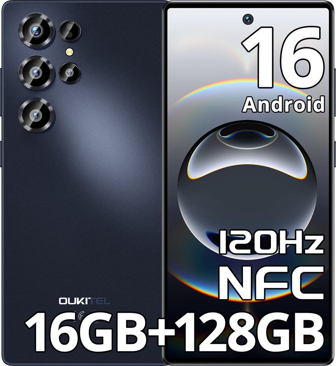 OUKITEL C66 Smartphone 4G-16 RAM-128ROM-6.73 inch HD 120HZ-5000 mAh-64MP camera-Android16 — afbeelding 1
