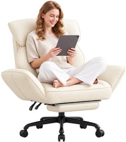 Dowinx - Gamestoel - Gamestoelen - Verstelbare Gamingstoel - Ergonomische Bureaustoel - Grote Bureaustoel - Game stoelen - Bureaustoel pocketvering - Game bureaustoel - chair - PU - Wit — thumbnail 1