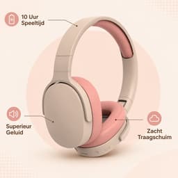 ECTEATOY® Draadloze Headset met Microfoon - Draadloze over-ear koptelefoons - Gaming Headset - Ruisonderdrukking - Geschikt voor Muziek & Gaming - roze — thumbnail 2