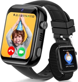 FOSMET 4G Smartwatch Kinderen - KidsWatch - Kinder Smartwatch - GPS Horloge Kind - SOS Knop - Tweeweg-gesprekken - GPS Horloge Kind - Kinderhorloge met Simkaart - Videobellen - Geschikt voor 4-12 Jaar - Jongen / Meisje - Zwart — thumbnail 1