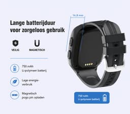 4G GPS Smartwatch - Midaqo Kinder Smartwatch - GPS Horloge - Acurate GPS - Sos Oproep - Bellen En Video Bellen - Spraakberichten - Route Historie - Geo Fence - IP67 Waterproof. — thumbnail 5