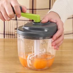 Handmatige Groentesnijder - Keukenmachine Hakmolen - Snel Groenten Snijden - Geluidsarme Werking - 14.3 cm Hoog - Wit — thumbnail 3