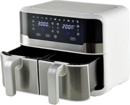 Dubbele Heteluchtfriteuse - Airfryer Duo - Gezond Koken - Twee Lades - 9 Liter - Wit — thumbnail 2