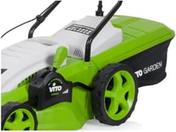 Elektrische Grasmaaier - Grastrimmer Duwmaaier - Gazon Onderhouden - Krachtige Inductiemotor - 42 cm Maaibreedte - Groen — thumbnail 4