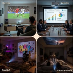 Beamer met WiFi & Bluetooth van MMOBIEL – 1080P, 320 ANSI, 4K Ondersteuning, Automatische Keystone Correctie, 200 Inch – Voor HMDI, USB, iOS & Android – Home Cinema Projector — thumbnail 2