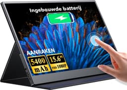 Uperfect 15,6-inch draagbare monitor, 10-punts touchscreen, 60 Hz, USB-C en HDMI, 1080p, IPS (1200:1), voor laptop/telefoon/spelconsole, VESA-montage mogelijk — thumbnail 1