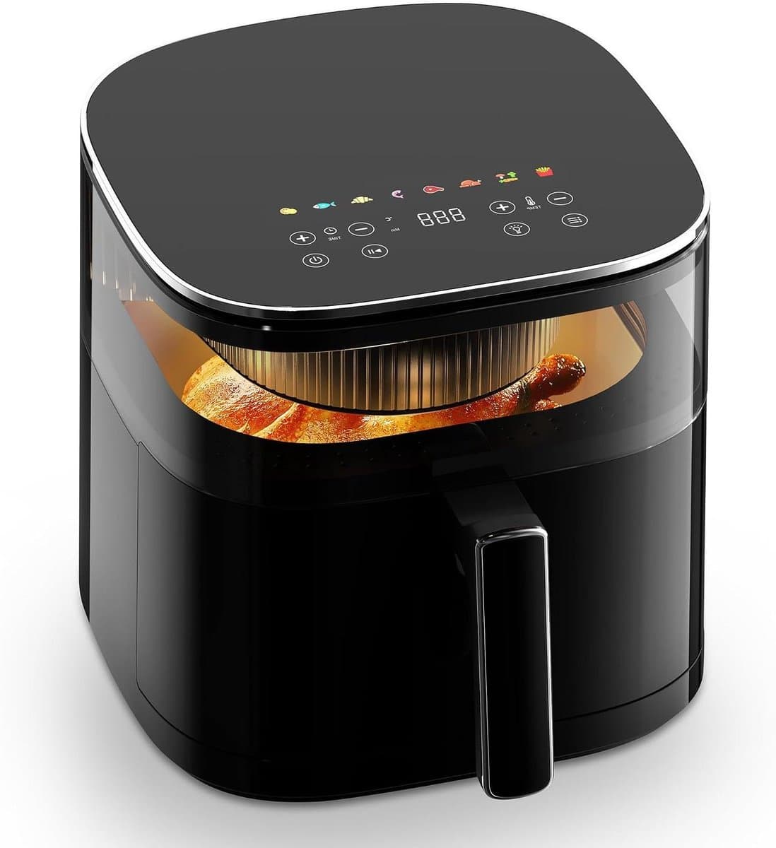 Heteluchtfriteuse - Airfryer - Gezond Koken - Met Kijkvenster - 5.7 Liter - Zwart — afbeelding 1