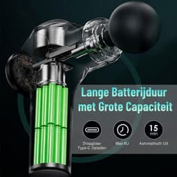 SP® Massage Gun – Stil, Draagbaar Massagepistool – Perfect voor Rug, Nek, Benen, Sport en Thuis – Zwart – 17cm x 13cm x 5cm — thumbnail 3