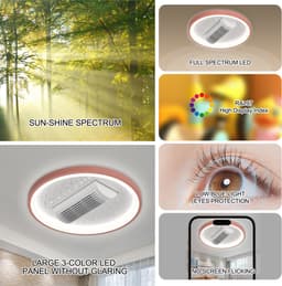 SUMOH® Plafondventilator beweegbaar met lamp licht en Sterren Stars LED 120 graden brede luchtinlaat – Intelligente App Modern en Veilig afstandsbediening – plafondlamp – Multifunctioneel – Dimbaar – woonkamer slaapkamer - ROZE — thumbnail 3