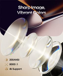 Thijox - Draagbare Mini-Beamer 4K/200 ANSI Projector met WiFi 6, Bluetooth 5.0, 130 Inch Scherm, Auto Keystone en Android 11.0 voor Thuisbioscoop, Fee — thumbnail 5