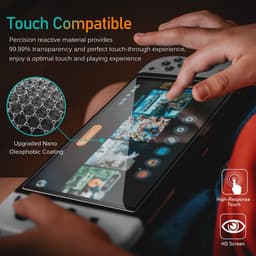 Screenprotector geschikt voor Nintendo Switch OLED met montage frame - Set van 3 stuks - Sounix - Screenprotector Tempered Glass - Gehard Glas — thumbnail 2