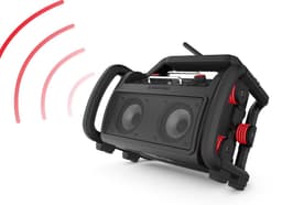 PerfectPro bouwplaatsradio ROCKRPO, DAB+ en FM-ontvangst, Bluetooth, geïntegreerde batterij, AUX, inclusief oplader en lithiumbatterij, IP65, RP2 — thumbnail 2