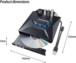 Externe Disc Brander - Draagbare CD/DVD Brander - Data Back-up - 9.5mm Dunne Behuizing — thumbnail 5
