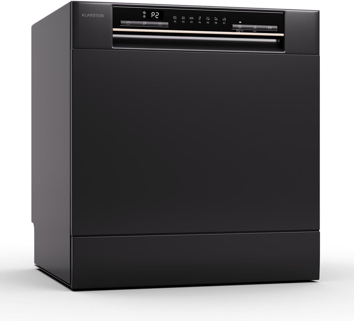 Klarstein Vaatwasser mini- voor 8 couverts, stille kleine vaatwasser met 7 wasprogramma's, kleine tafelmodel vaatwasser voor thuis, op kantoor en op de camping, mini-vaatwasser met wateraansluiting - 8L 8 Maatgedekken 47 dB 50 cm - voor Keuken — afbeelding 1