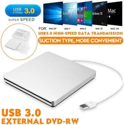 Externe DVD Writer - CD Brander - Bestanden Archiveren - USB 3.0 Snelheid - Ultra Dun - Zilver — thumbnail 2