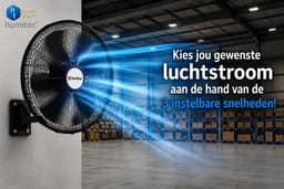 Industriële Muurventilator 45cm - 75W - Automatische Oscillatie - Ruimtebesparend - Hortistar — thumbnail 4