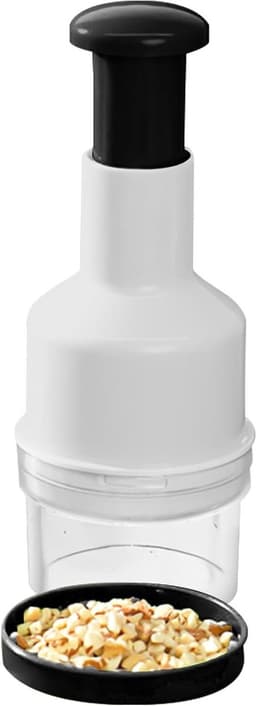 Uienhakselaar Keukenmachine - Handmatige Knoflookpers - Ingrediënten Snijden - Veelzijdige Keukenhulp - 9.1 x 9.1 x 23.5 cm - Zwart Wit — thumbnail 1