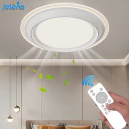 CreateEcom plafondventilator - plafondlamp - stille ventilator - dim mogelijkheid - 3 kleuren licht - app control - met afstandsbediening - 50 x 50 x 11 cm - wit — thumbnail 5