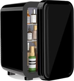 ITRONIQ Mini Koelkast 6 Liter - Mini Fridge Voor Skincare Drankjes en Make-up - Koelen en Verwarmen - 220V & 12V Auto - Zwart — thumbnail 1