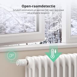 Slimme Radiatorthermostaat – ZigBee 3.0 – App & Spraakbediening – 4 Stuks – Inclusief 6 Adapters — thumbnail 3