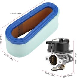 Carburateur Kit - Inclusief Brandstoffilter - Luchtfilter met Voorfilter - Afdichting - Brandstofleiding - Eenvoudige Installatie - Grasmaaier Carburateur — thumbnail 2