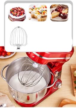 Keukenmixer – Keukenmachine - Keukenrobot - Foodprocessor - 6L - 2000W - Krachtige & Stille Motor – 6 Snelheden – Met Roestvrijstalen Kom – Metal Gray — thumbnail 3