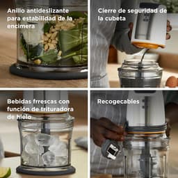Keukenmachine Hakmolen - Mini hakker - Snel ingrediënten snijden - Quad-Blade systeem - 05 liter kom - Wit — thumbnail 4