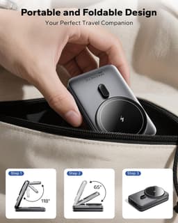 Opvouwbaar 3-in-1 laadstation geschikt voor MagSafe, reisoplader voor telefoon en horloge van Apple, PD20W draadloos laadstation voor meerdere apparaten zoals iPhone 17 16 15 14 13 12 Series/Apple Watch/Airpods — thumbnail 4