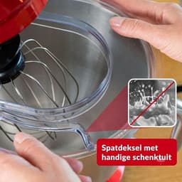 Lìon® Deegmachine - Mixer met Kneedhaak - Kneedmachine - Rood - 23cm x 34cm x 36cm — thumbnail 5