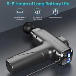 Massagepistool - Spierstimulator Percussie - Spierherstel - Stil en Krachtig - 12 mm diepte - Zwart — thumbnail 4