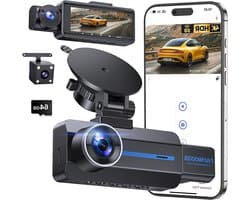 Dashcam Auto - Autocamera Rijcamera - Veilig Rijden - 3 Kanaals Opname - 316 inch Scherm - Zwart