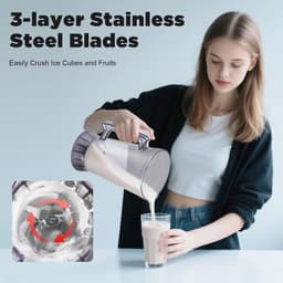 Krachtige Blender - Keukenmachine Smoothies - Gezonde Maaltijden Maken - 2200 Watt Motor - 4 Liter Inhoud - Rood — thumbnail 2