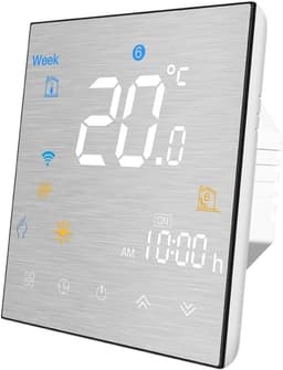 Slimme Thermostaat - Temperatuur Controller - Comfortabel Huis - 5+2 Dagen Schema - 86x86mm - Zilver — thumbnail 1