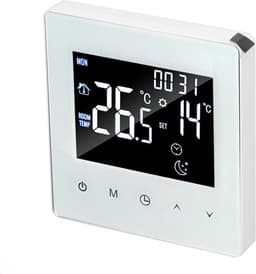 Digitale Thermostaat - Programmeerbare Regelaar - Vloerverwarming Instellen - LCD Weergave - 89 x 86 mm - Wit — thumbnail 1