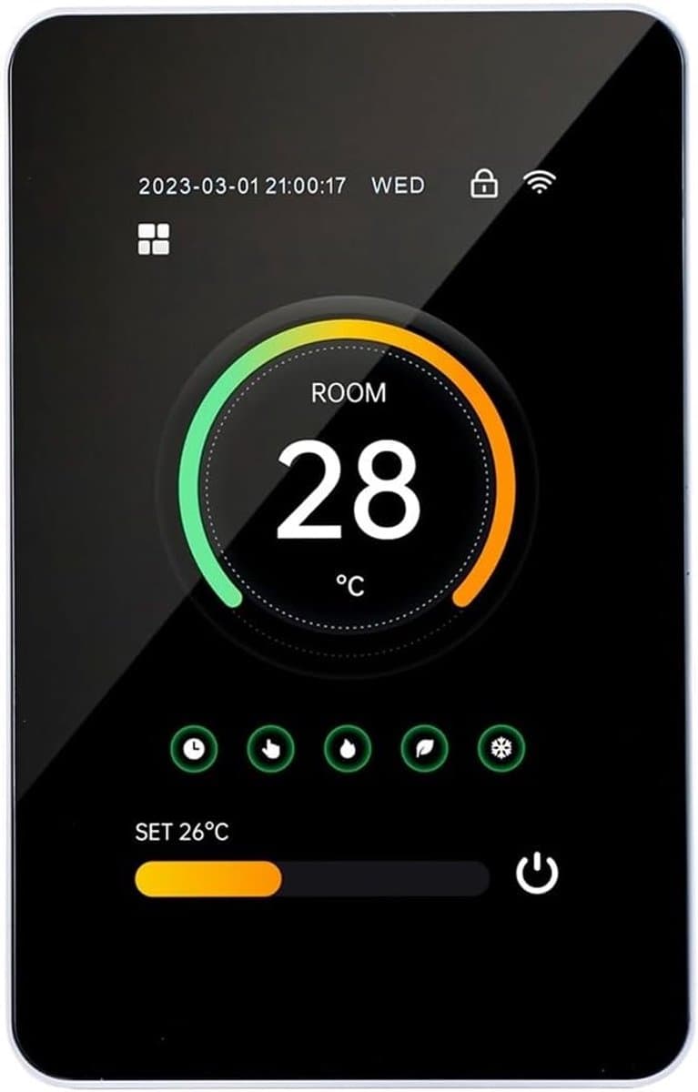 Slimme Thermostaat - Vloerverwarming Regelaar - Energie Besparen - 4.3" LCD Touchscreen - 130 x 84 mm - Zwart — afbeelding 1