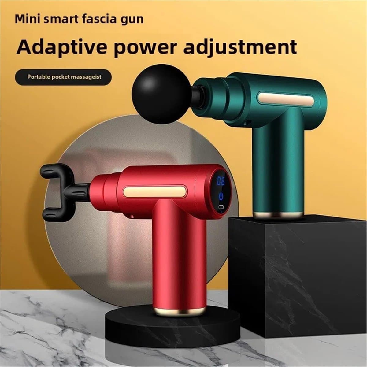 Massagepistool - Fascia Gun Spierontspanning - Spierherstel - Slim Mini Vibrerend - 1 x 1 x 1 cm - Zwart — afbeelding 1