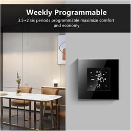 Wifi Thermostaat - Temperatuurregelaar Ketel - Verwarming Regelen - Telefoon Afstandsbediening - 86x86mm - Wit — thumbnail 3