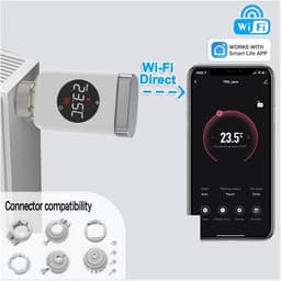 Slimme Thermostaatkop - Radiatorkraan Actuator - Verwarming Regelen - Wifi Afstandsbediening - M30x1.5mm - Wit — thumbnail 4