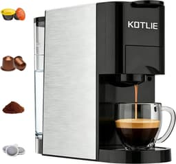 Espresso Koffiezetapparaat - Bruin - 4-in-1 Functionaliteit - 19 Bar Druk - Voor Koffieliefhebbers — thumbnail 5