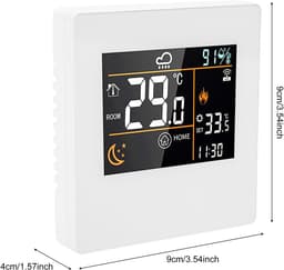 Slimme WiFi Thermostaat - Programmeerbare Regelaar - Energie Besparen - App & Spraak Bediening - 86x86mm - Wit — thumbnail 5