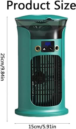 Ventilatoren Luchtkoeler - Mobiele luchtkoeler - Mini airco - Aircooler - Bladloze ventilator - Stil - 880ml watertank - Met LED verlichting - Voor bureau en slaapkamer - Geel — thumbnail 2