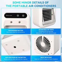 Sander Shop Draagbare airconditioning, persoonlijke verdampingsluchtkoeler, 2 snelheden, 2 koele nevels, kleine airconditioningsventilator, desktopkoelventilator, draagbare AC voor kamer, kantoor, bureau — thumbnail 5