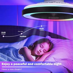 Plafondventilator met Verlichting – Dimbaar RGB LED – Stille DC Motor – Afstandsbediening – 50 cm — thumbnail 3