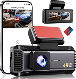 4K Dashcam - Auto Camera - Veilig Rijden - 170° Groothoeklens - 64GB SD Kaart - Zwart — thumbnail 1
